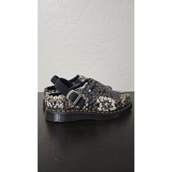 Dr Martens Isham Crochet Wool Suede Mules Black Beige Brown Mens Sz 10 - Picture 3 of 5